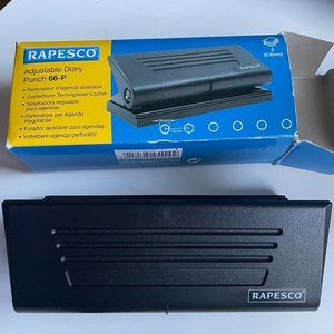 Rapesco 6 Hole Diary 66-P Adjustable Punch (A6), Black